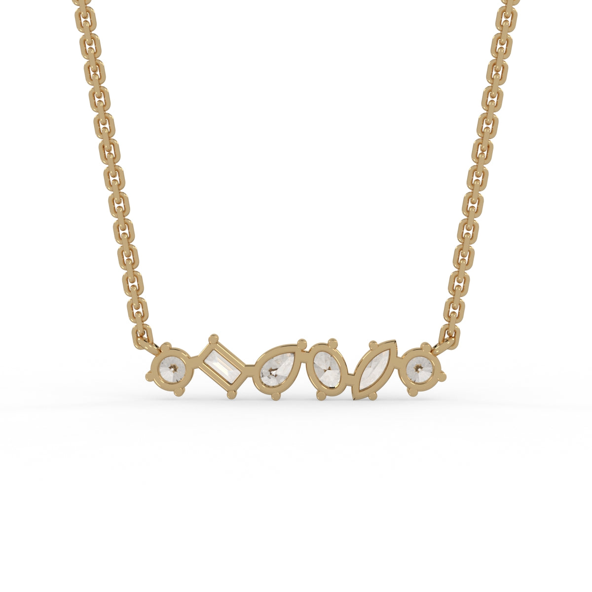 Multi-cut Diamond Bar Pendant