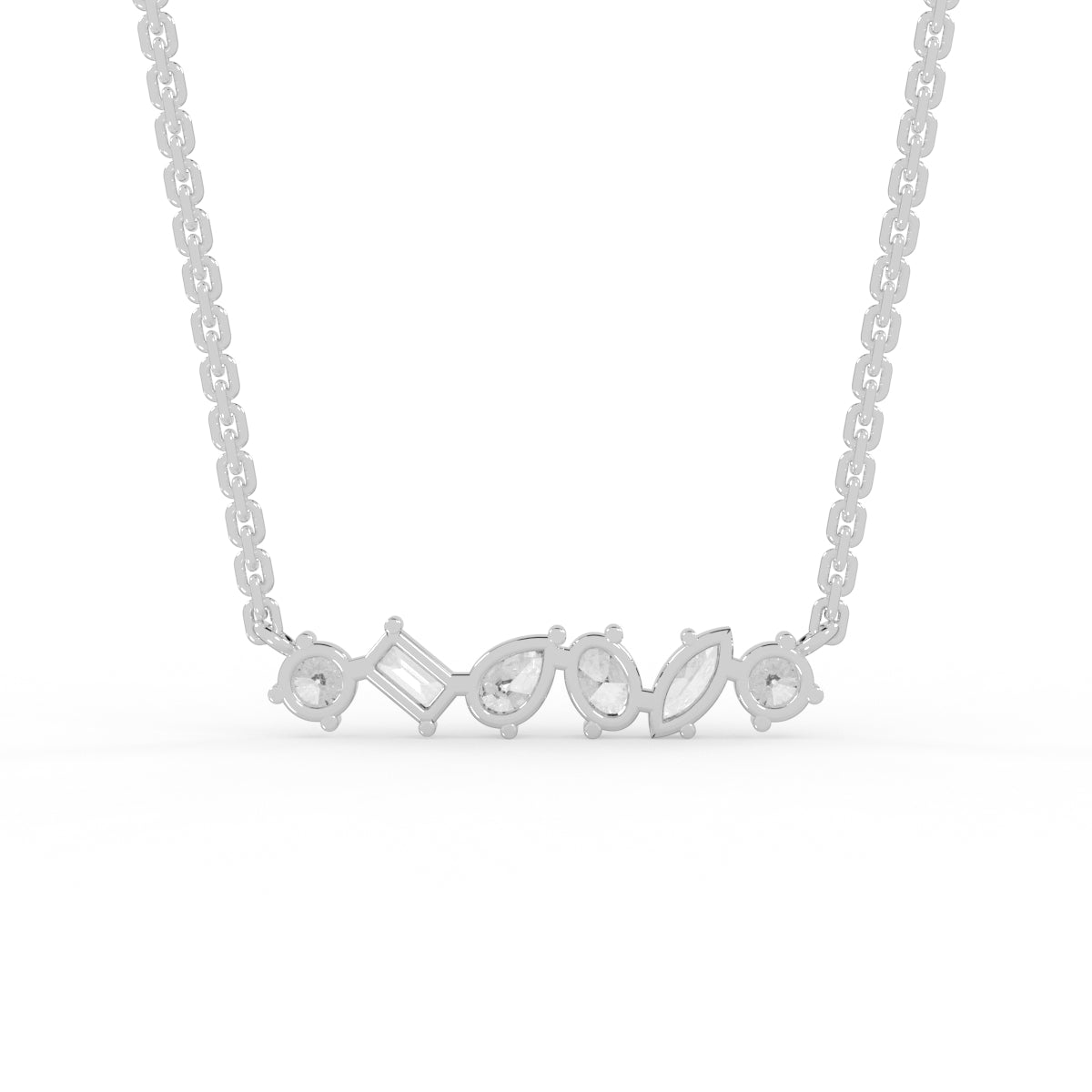 Multi-cut Diamond Bar Pendant