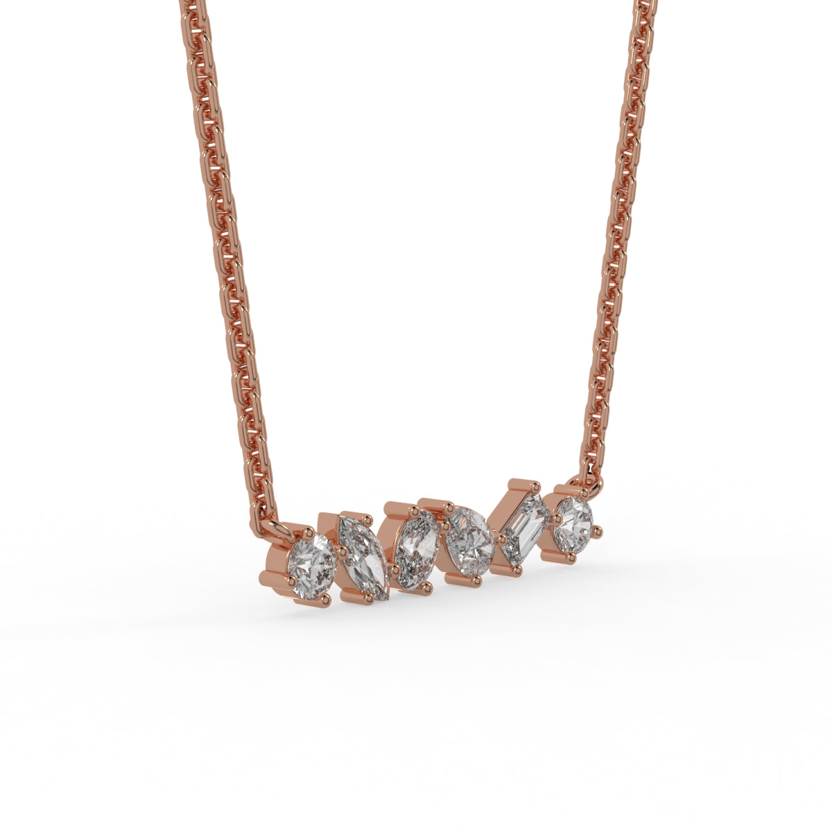 Multi-cut Diamond Bar Pendant