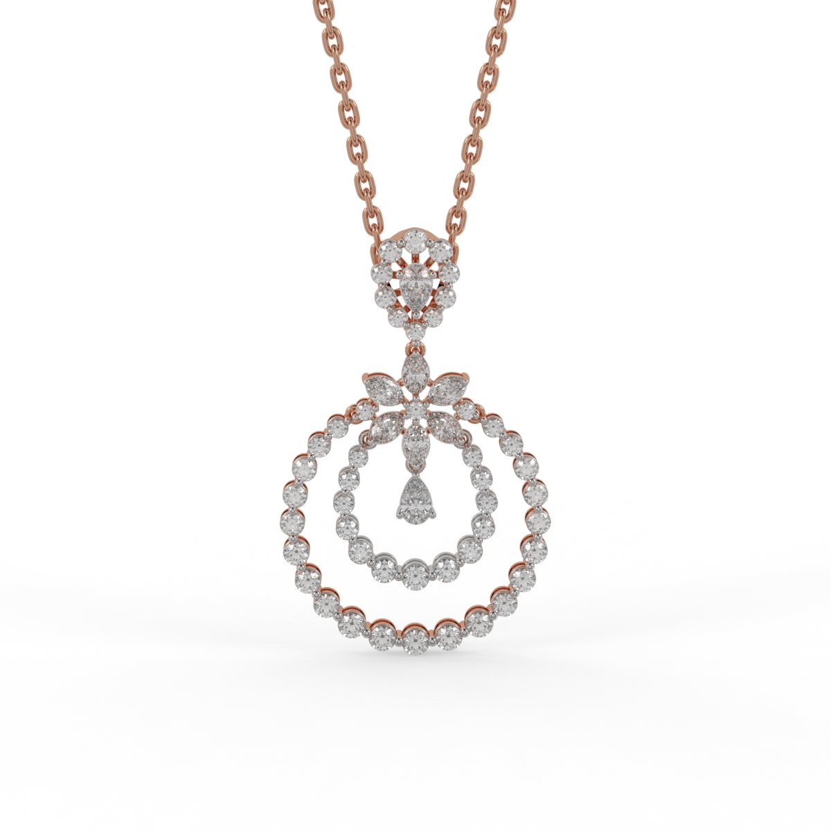 Divine Petal Diamond Pendant