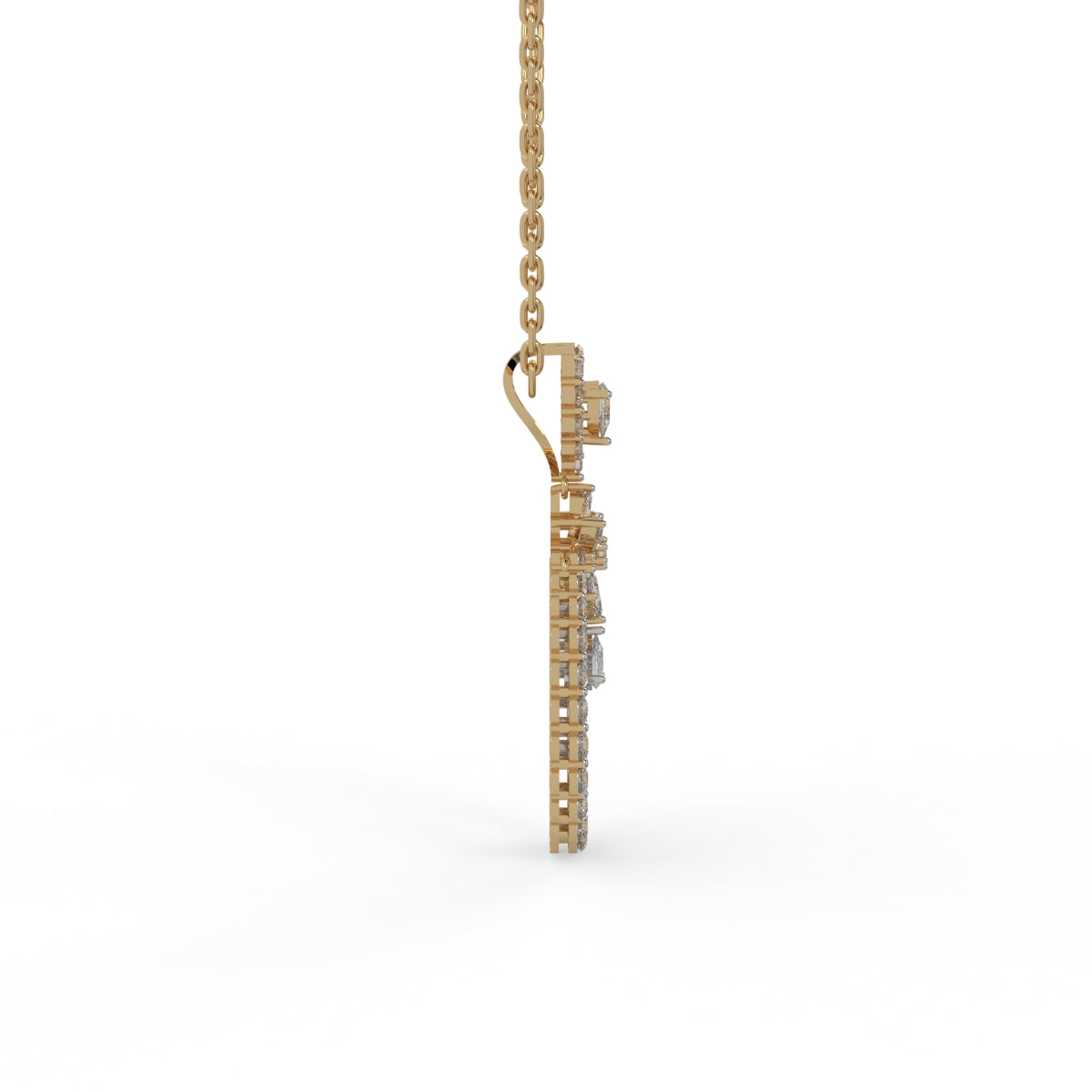 Divine Petal Diamond Pendant