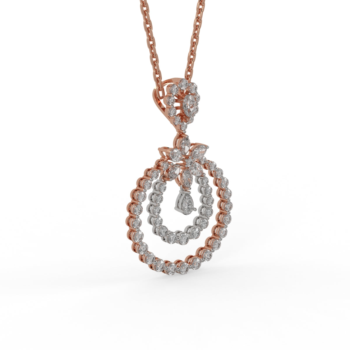 Divine Petal Diamond Pendant