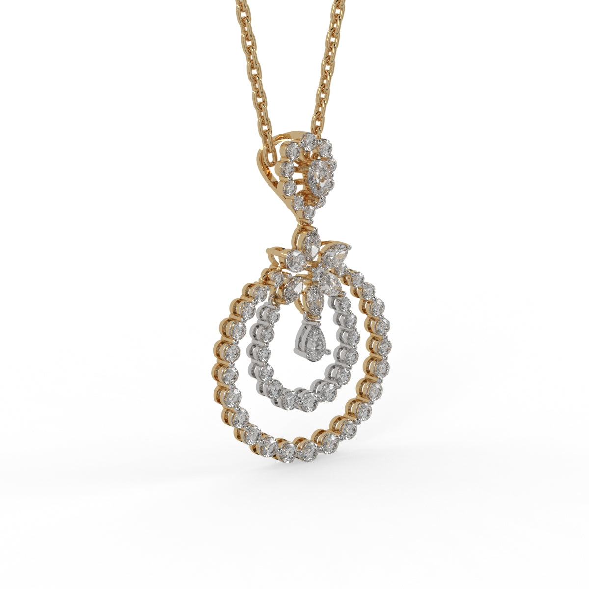 Divine Petal Diamond Pendant