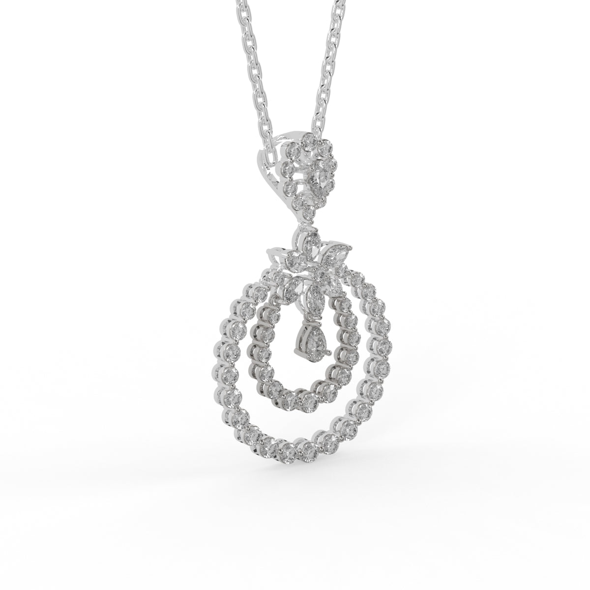 Divine Petal Diamond Pendant