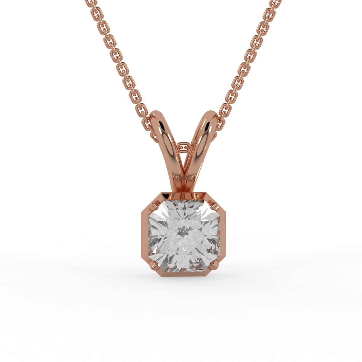 Minimal Gleam Asscher Diamond Pendant