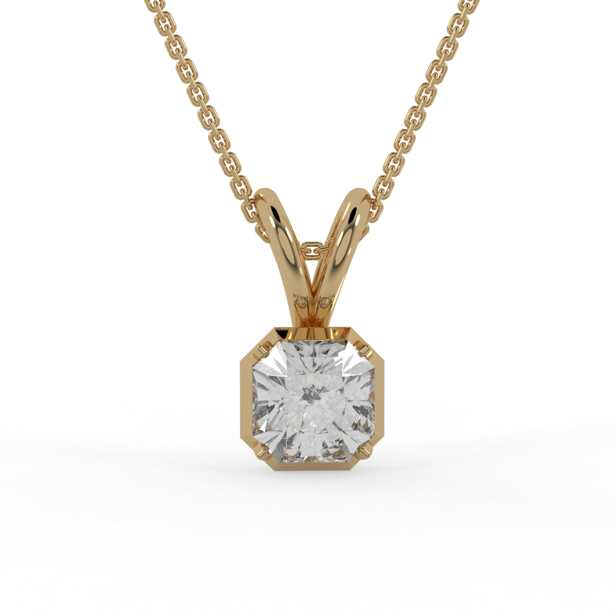 Minimal Gleam Asscher Diamond Pendant