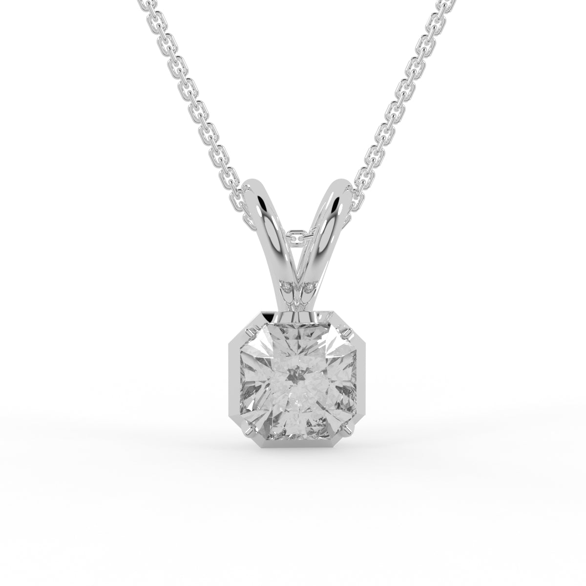 Minimal Gleam Asscher Diamond Pendant