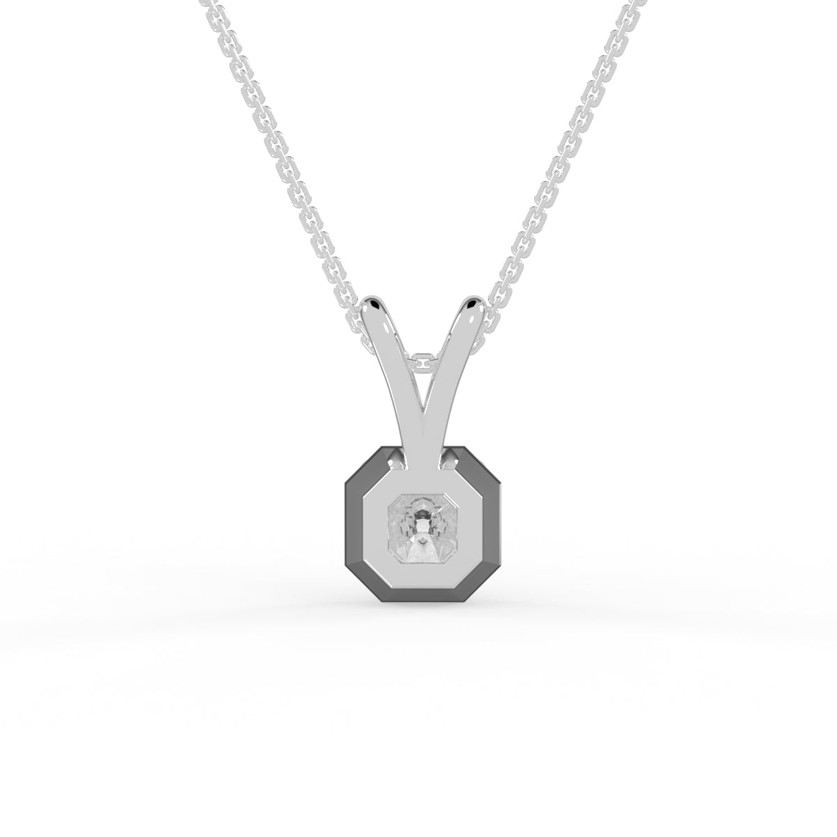 Minimal Gleam Asscher Diamond Pendant
