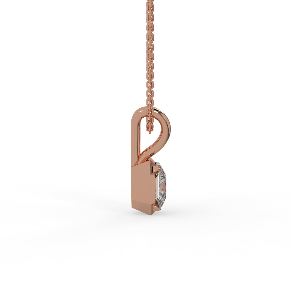 Minimal Gleam Asscher Diamond Pendant