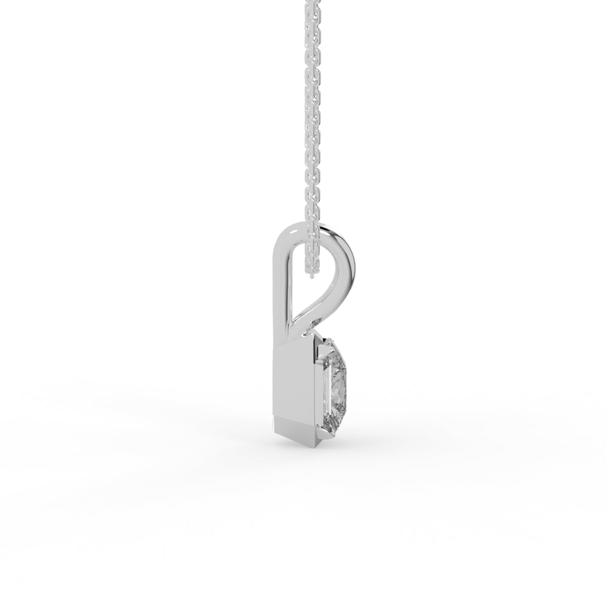 Minimal Gleam Asscher Diamond Pendant