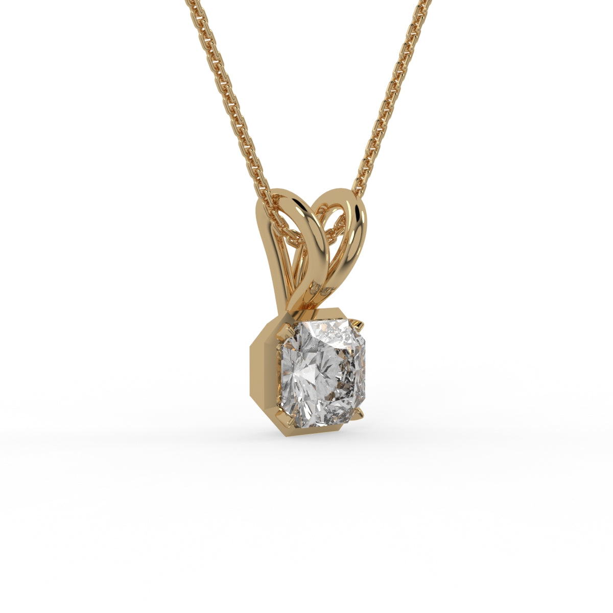 Minimal Gleam Asscher Diamond Pendant