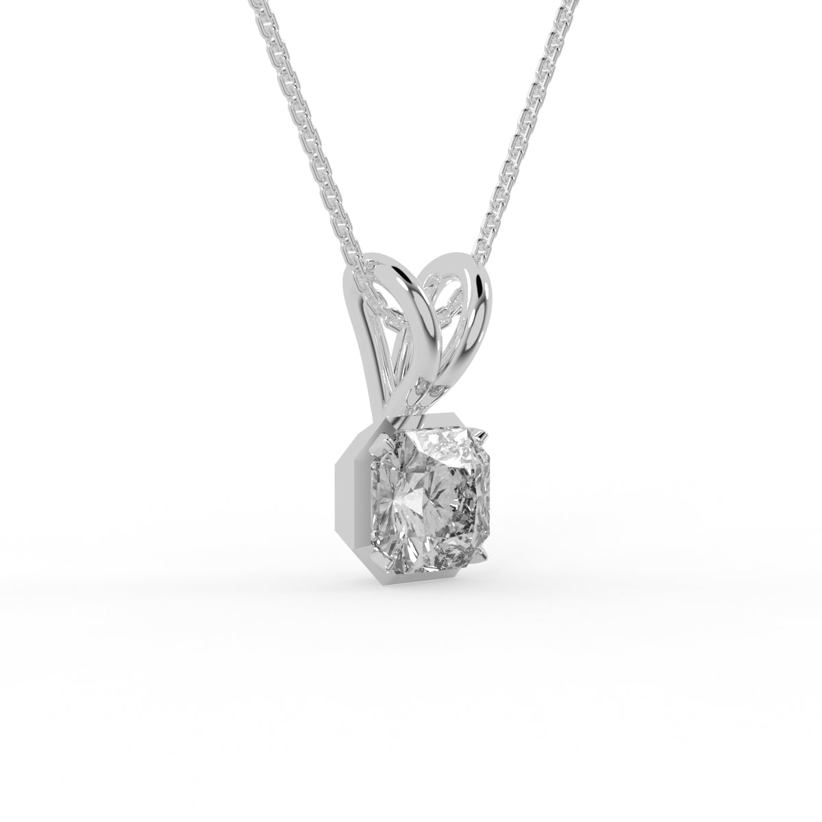 Minimal Gleam Asscher Diamond Pendant