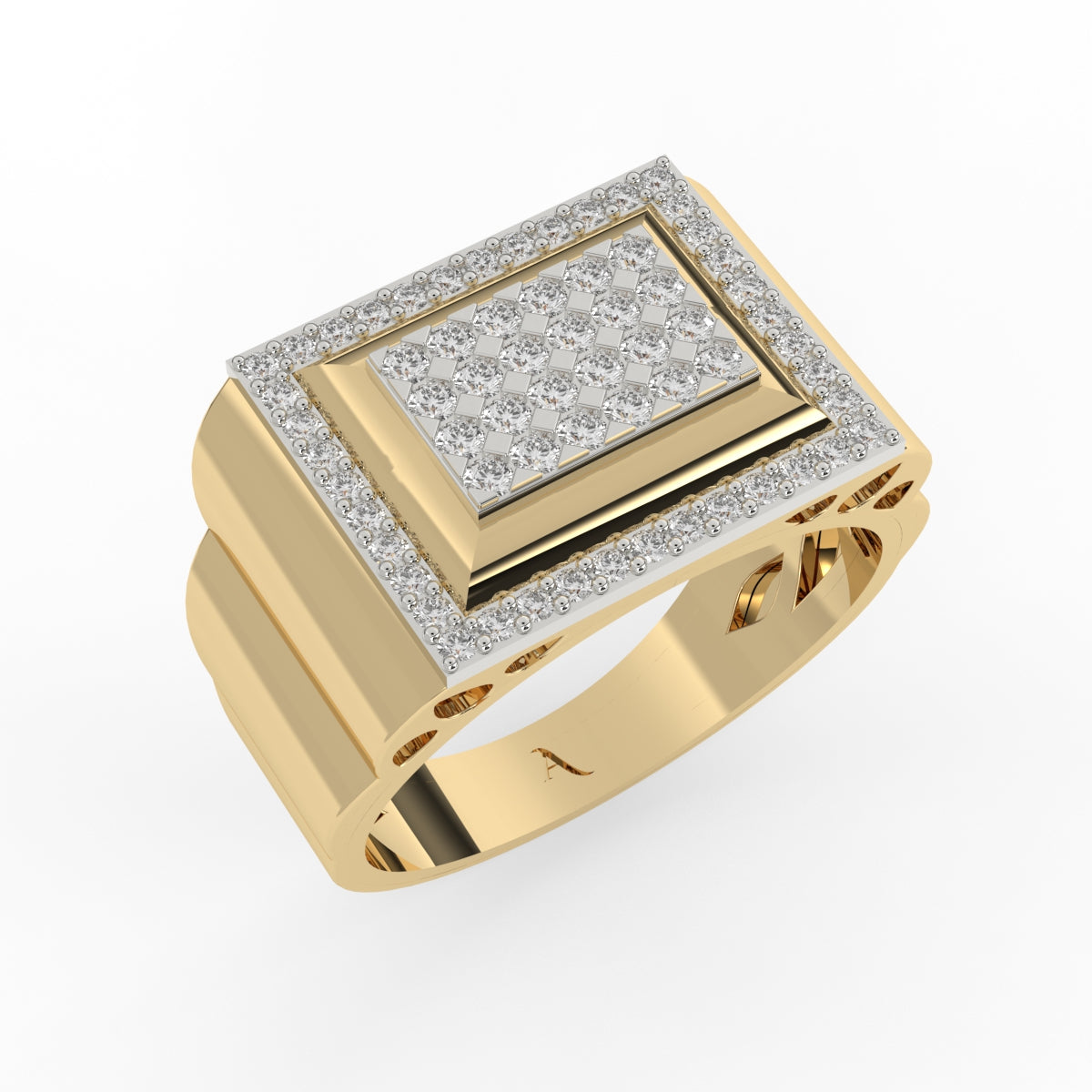 Stunning 16 Diamond Mens Ring In 18k Gold - Gleam Jewels