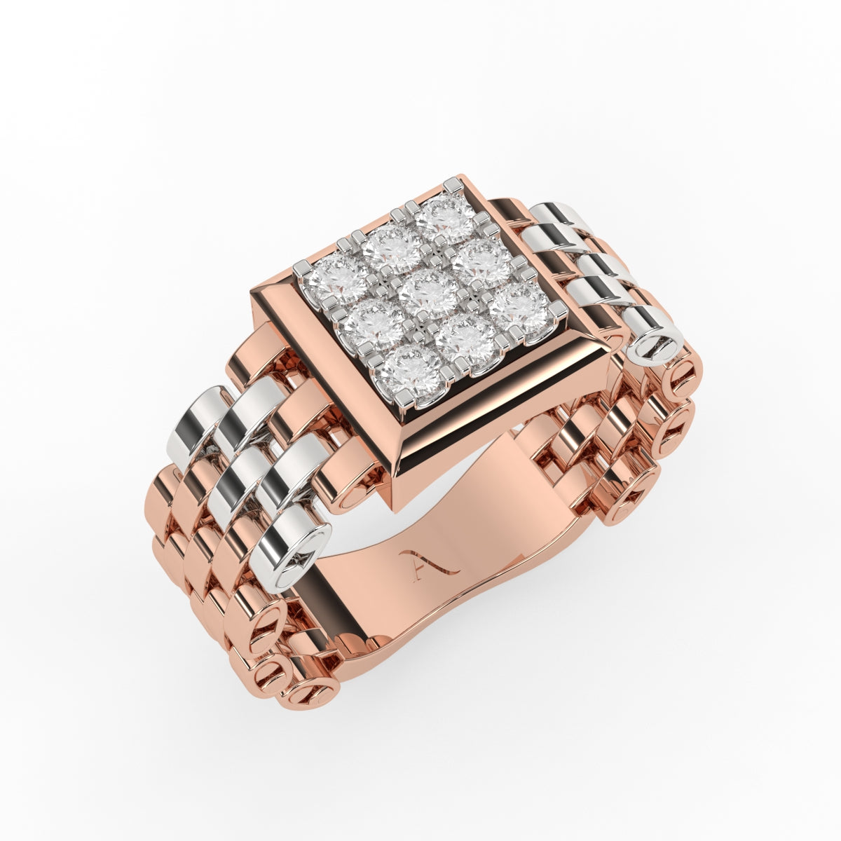 Unique Two Tone Diamond Ring For Men