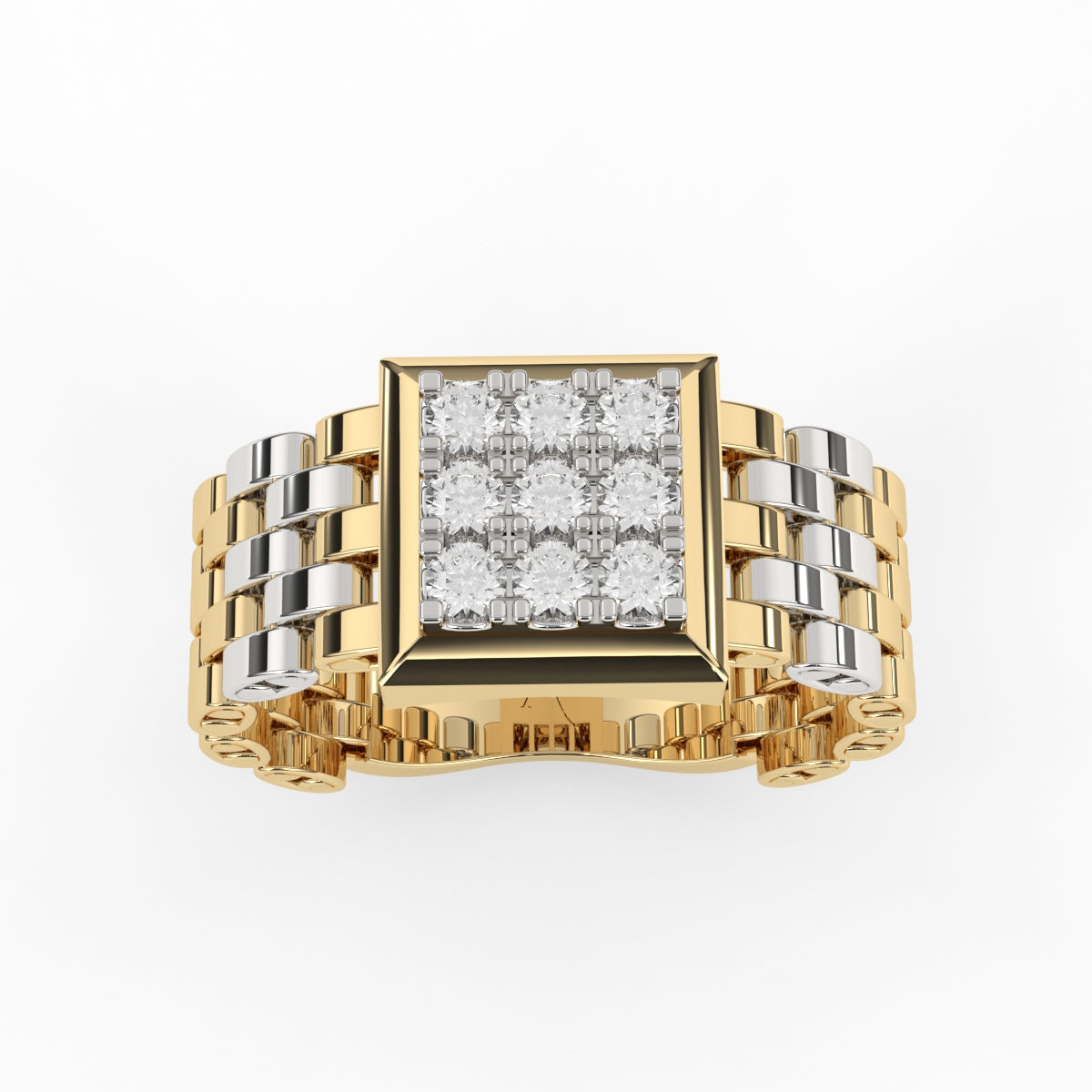 Unique Two Tone Diamond Ring For Men