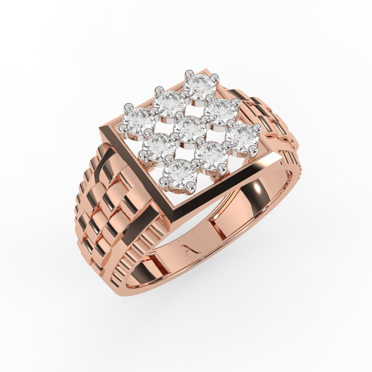 High-End Gold Polish Drizzle 0.47ct Lab Grown Diamond Ring–Smiling Rocks