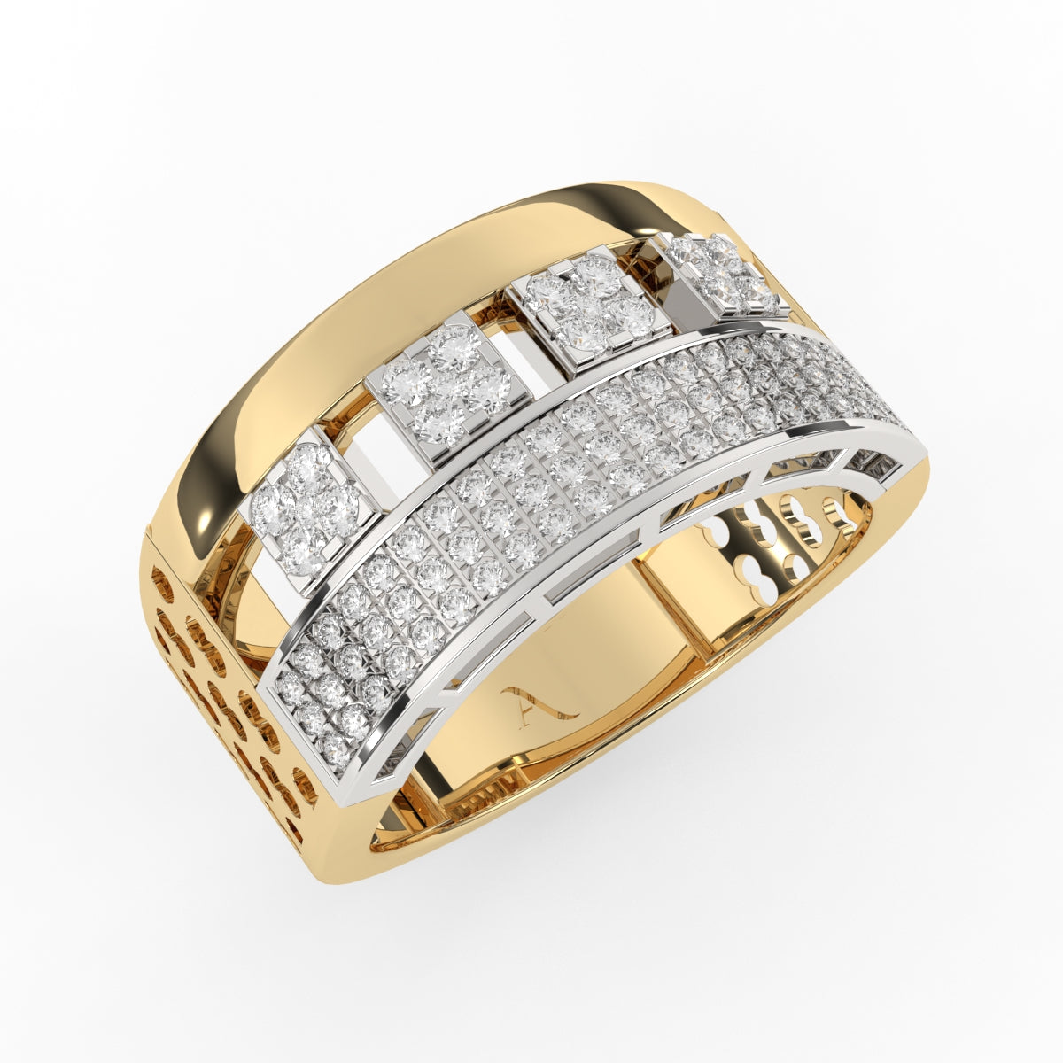 Grogeuos Diamond Cluster Men's Ring