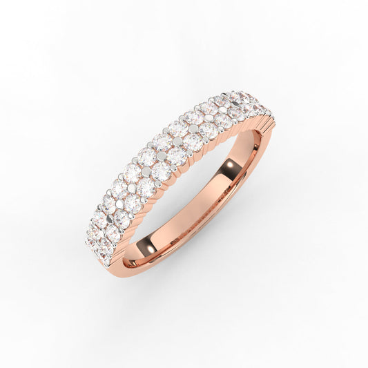 Two Line Diamond Band Ring