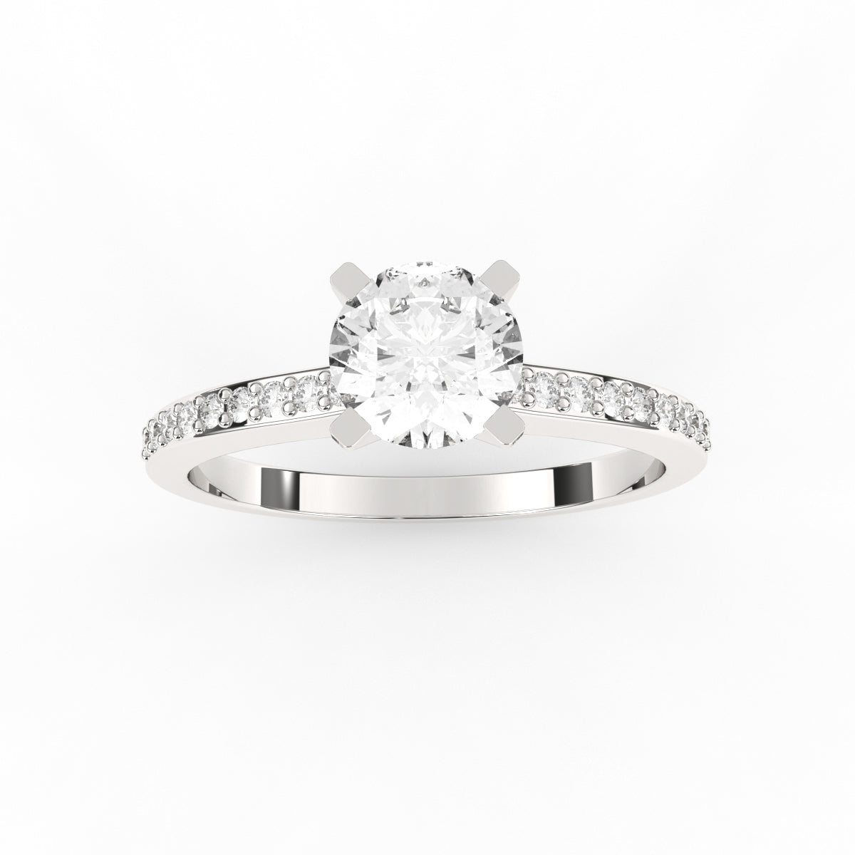 Accent Solitaire Diamond Ring