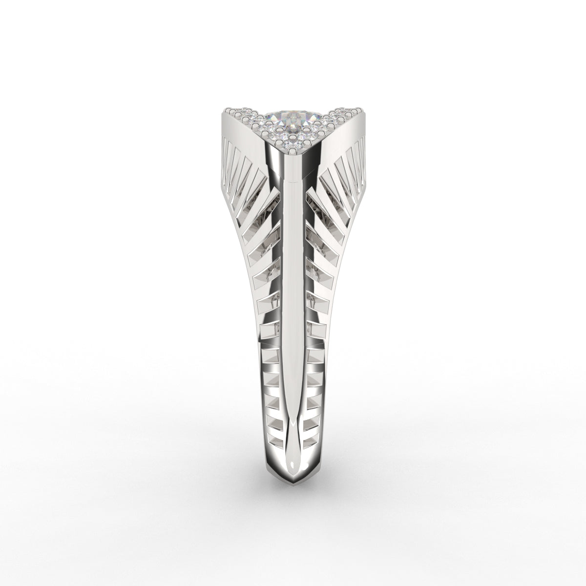 Solitaire Shimmering Eye Ring