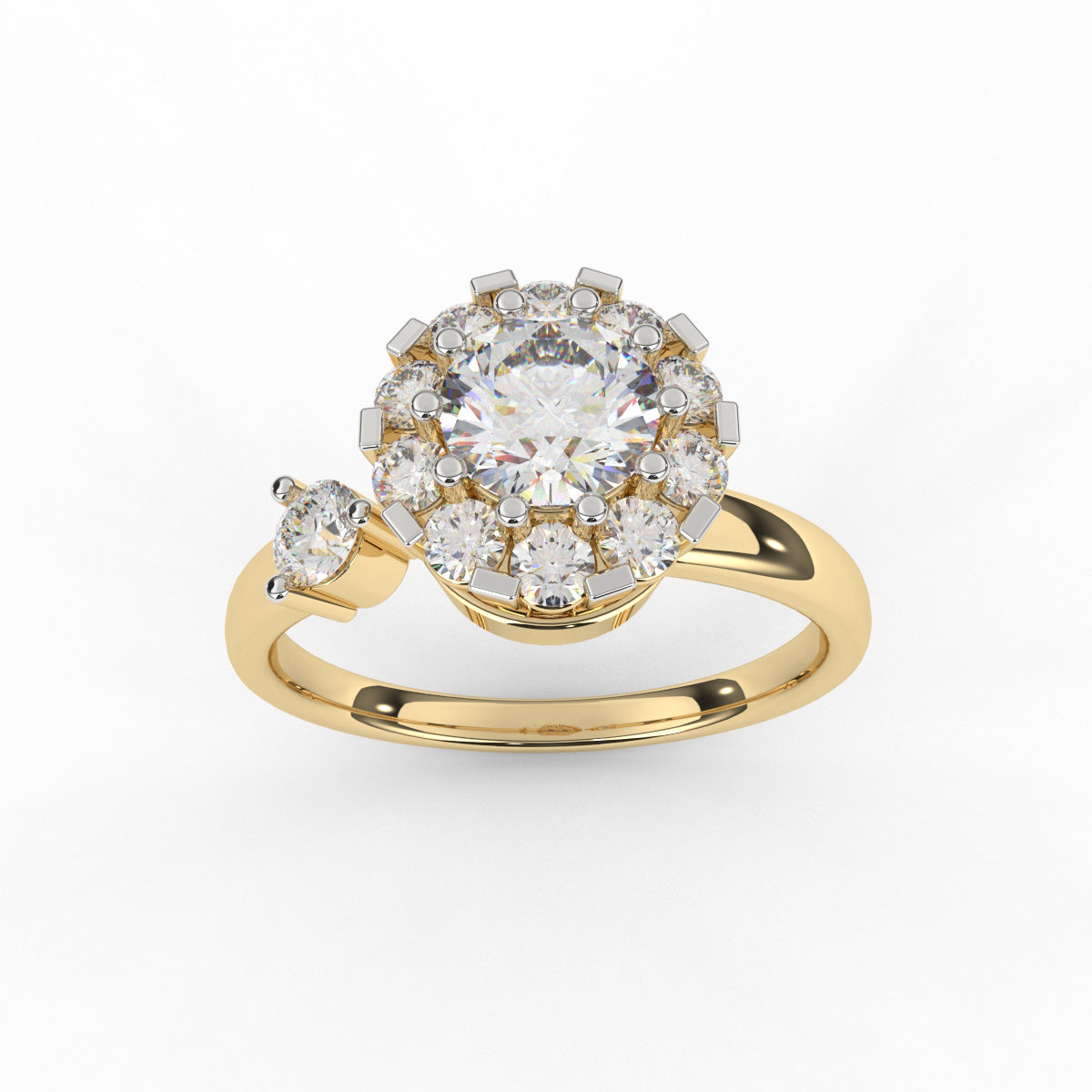 Dazzle Round Halo Diamond Ring