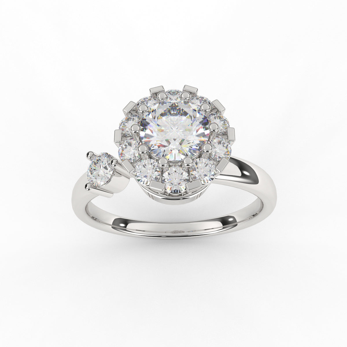 Dazzle Round Halo Diamond Ring