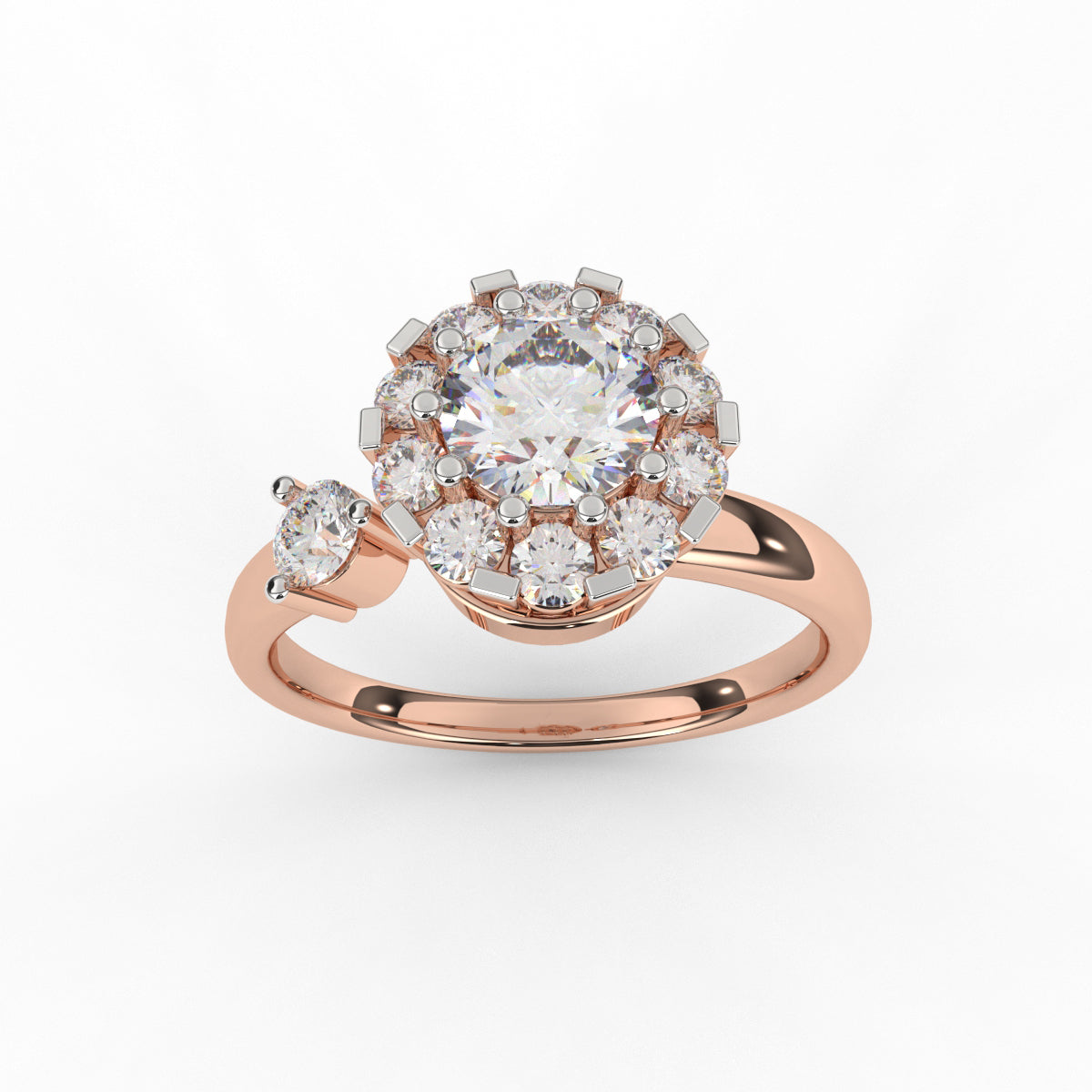 Dazzle Round Halo Diamond Ring