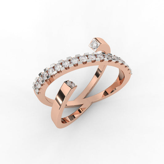 Twist Band Open Diamond Ring