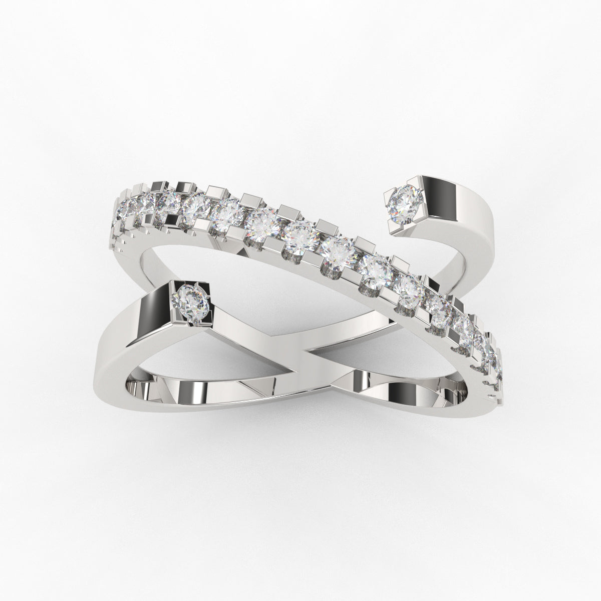 Twist Band Open Diamond Ring