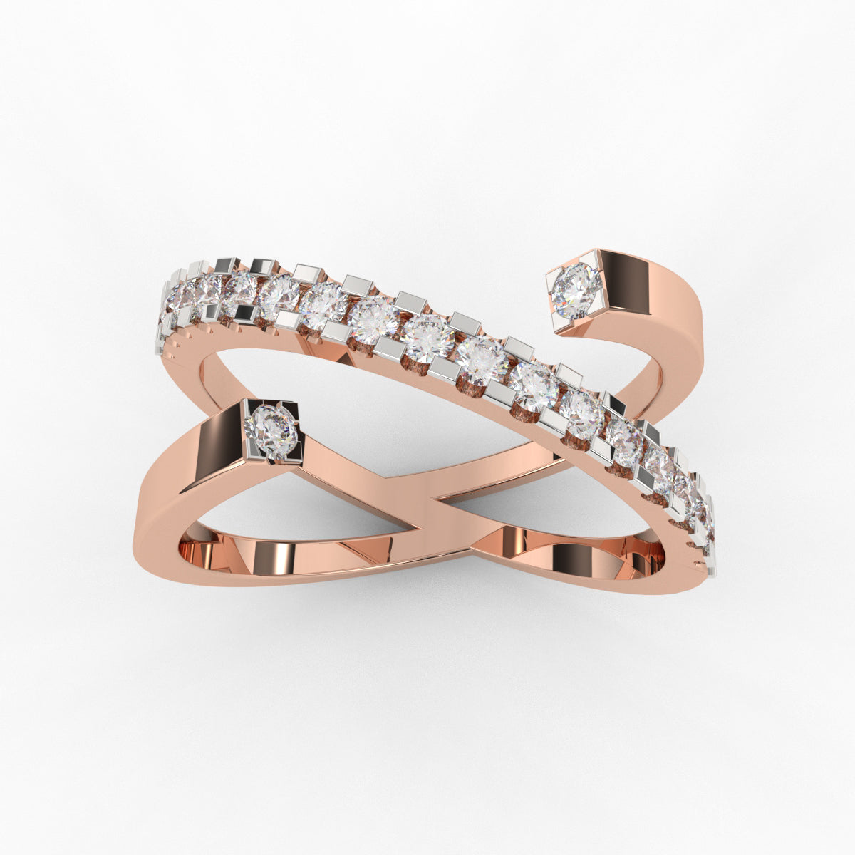 Twist Band Open Diamond Ring