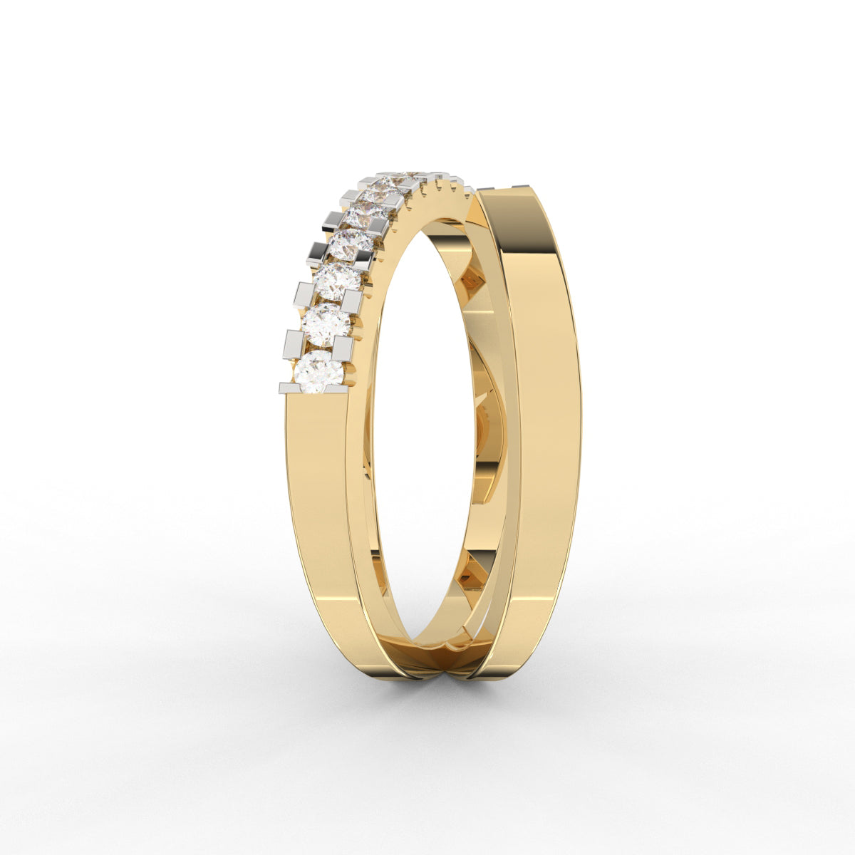 Twist Band Open Diamond Ring