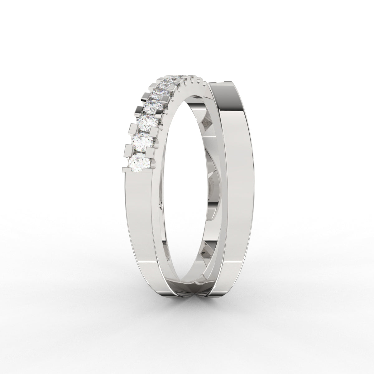 Twist Band Open Diamond Ring