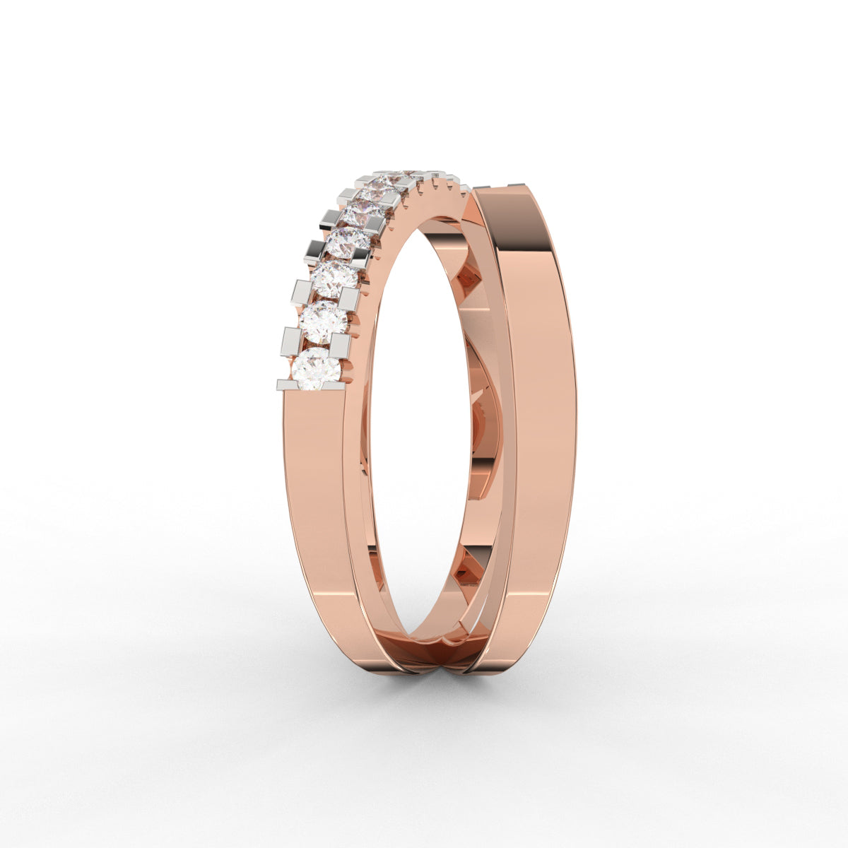 Twist Band Open Diamond Ring