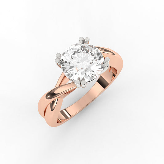 Double Prongs Solitare Diamond Ring