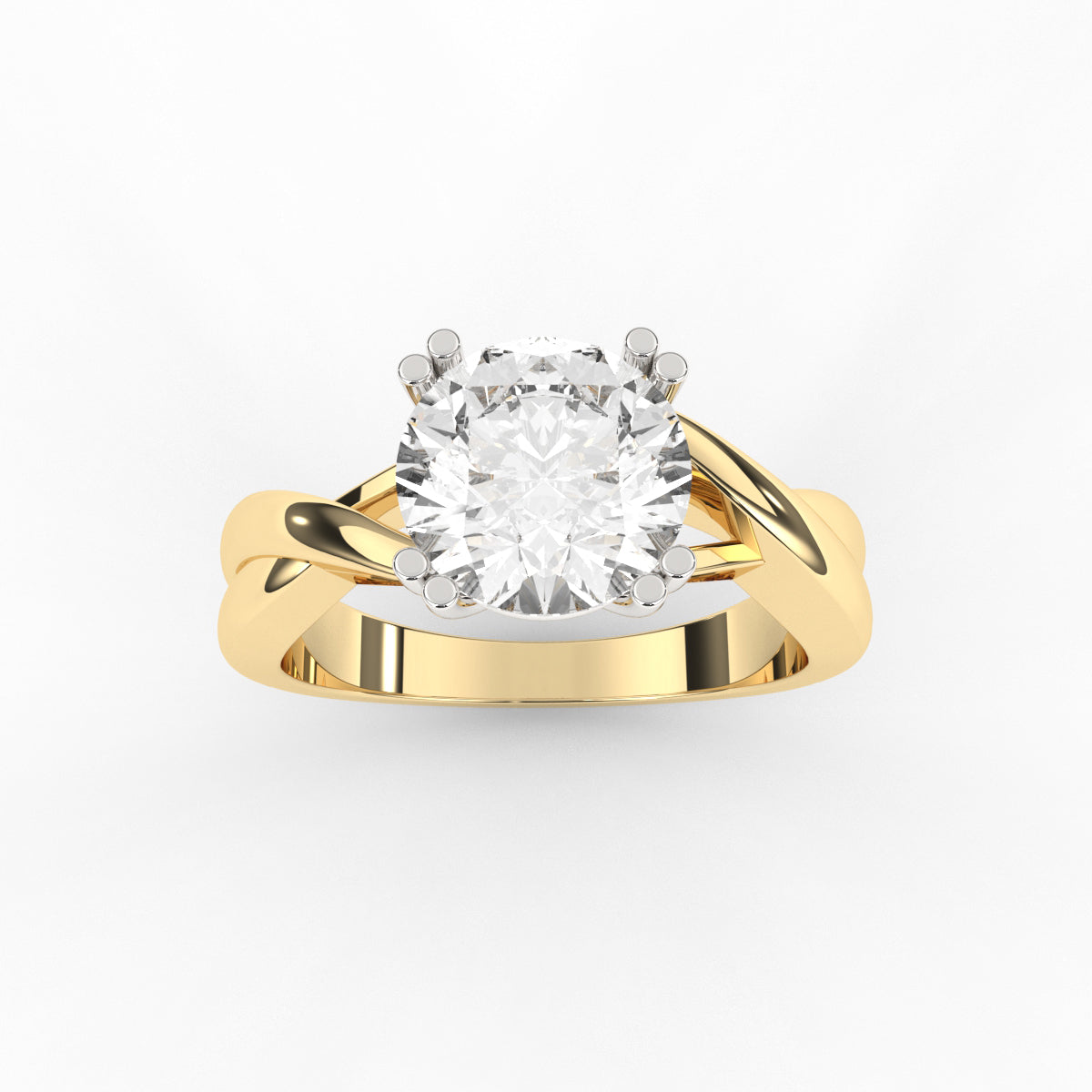 Double Prongs Solitare Diamond Ring