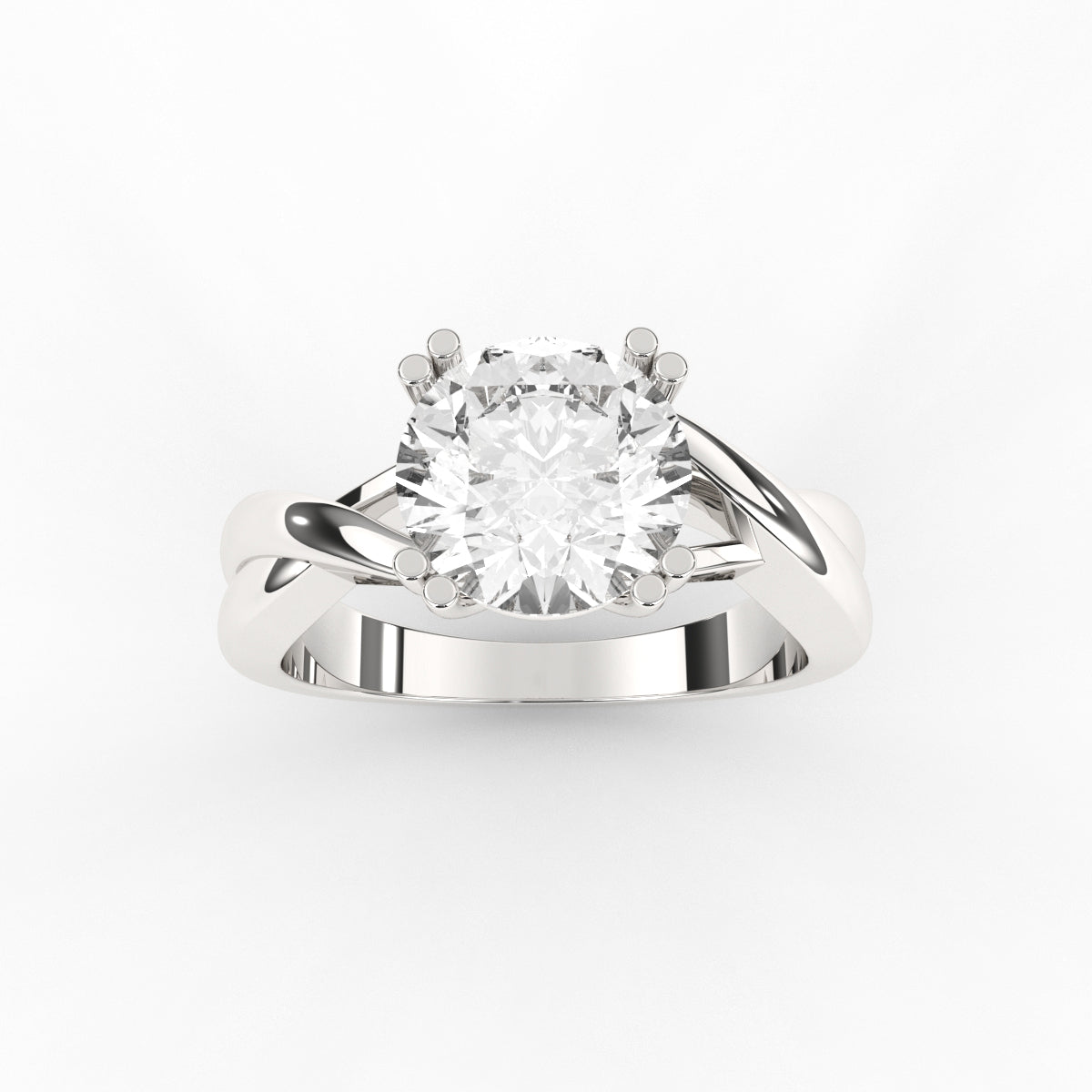 Double Prongs Solitare Diamond Ring