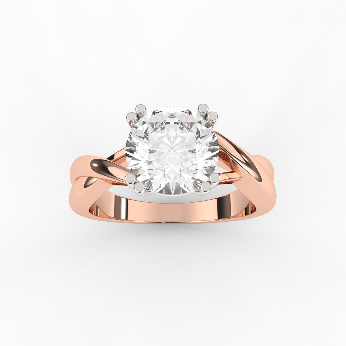 Double Prongs Solitare Diamond Ring