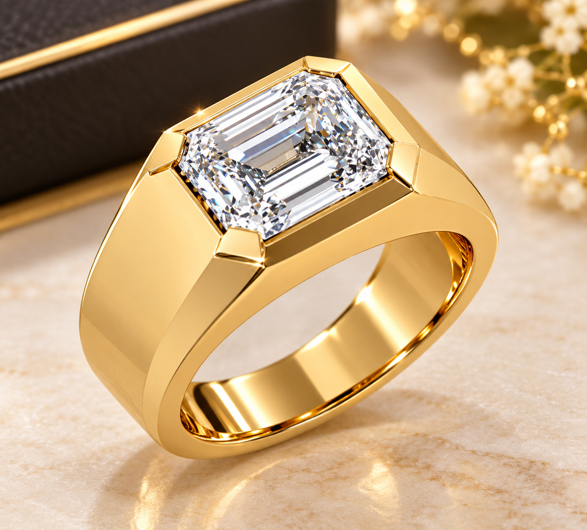 2ct Men's Emerald Cut Ring