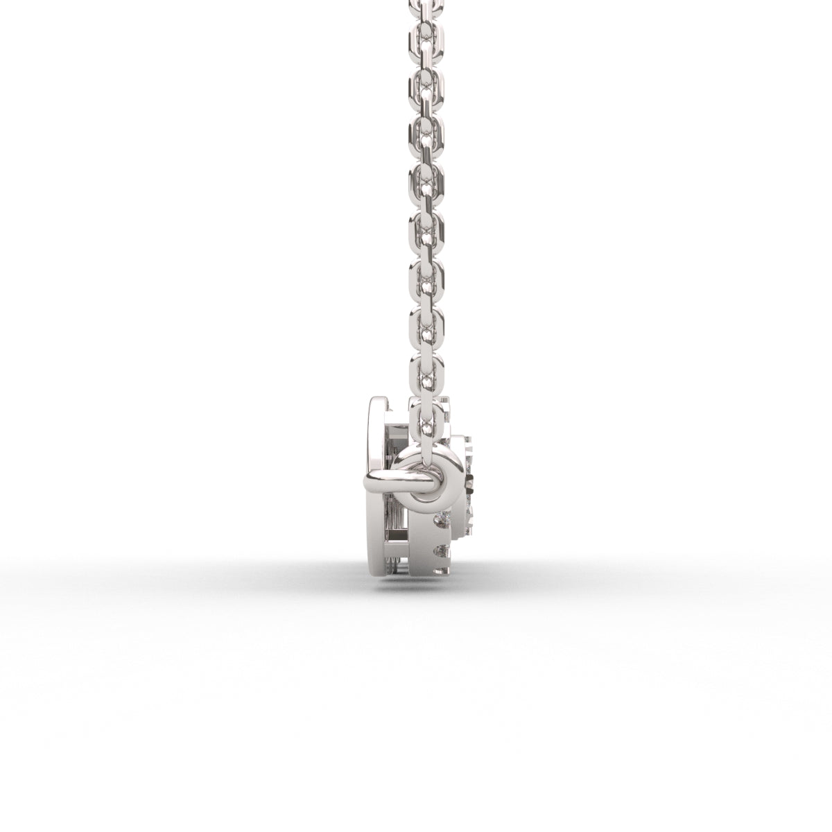 Five Cluster Circle Diamond Pendant
