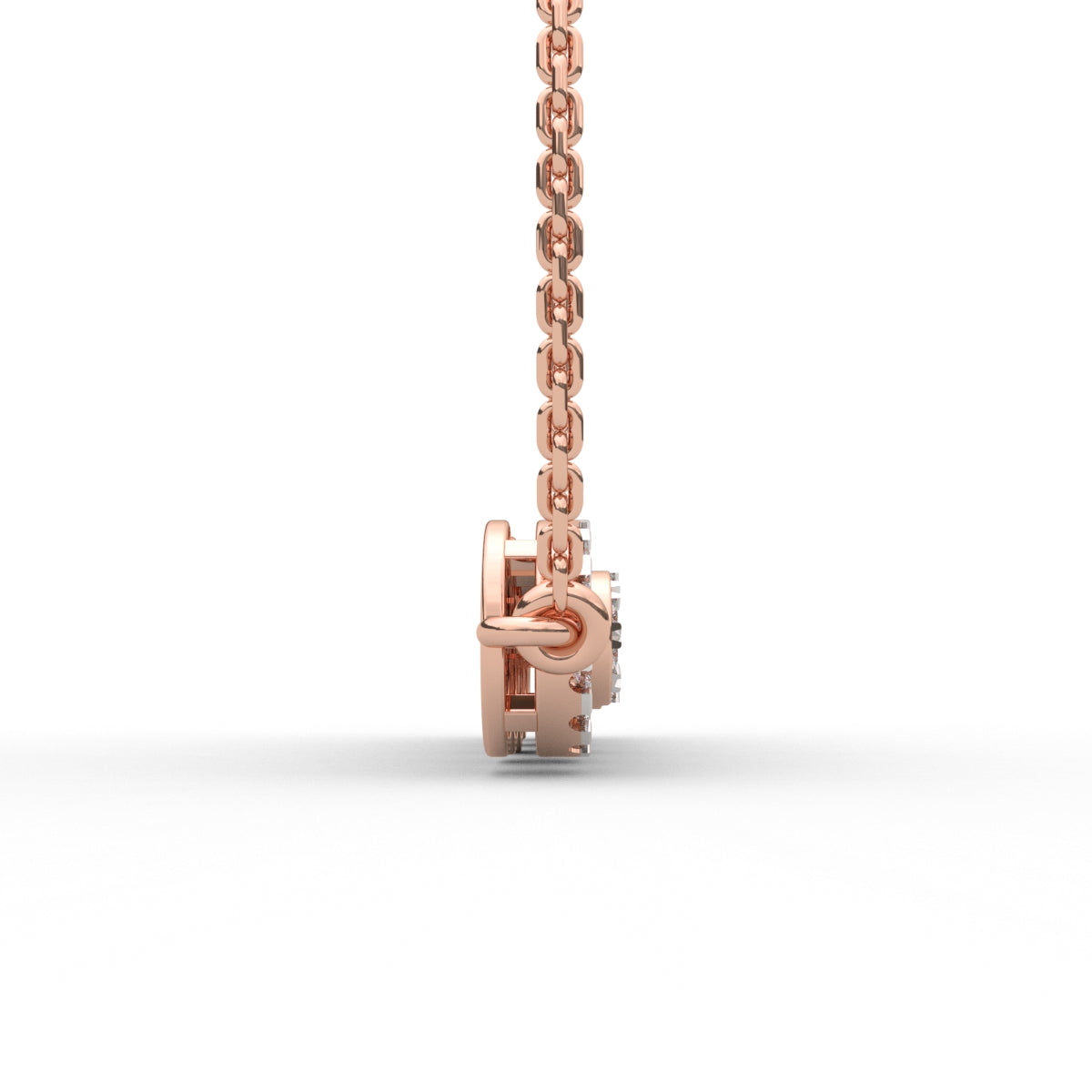 Five Cluster Circle Diamond Pendant