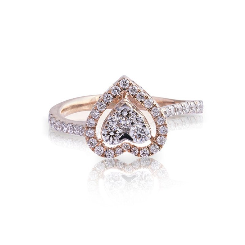 Halo Heart Diamond Ring