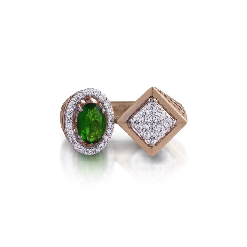 Emerald Square Diamond Ring