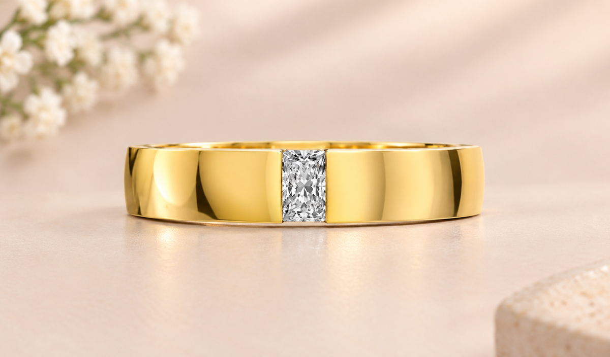 Trending band ring for mens in lab grown diamond