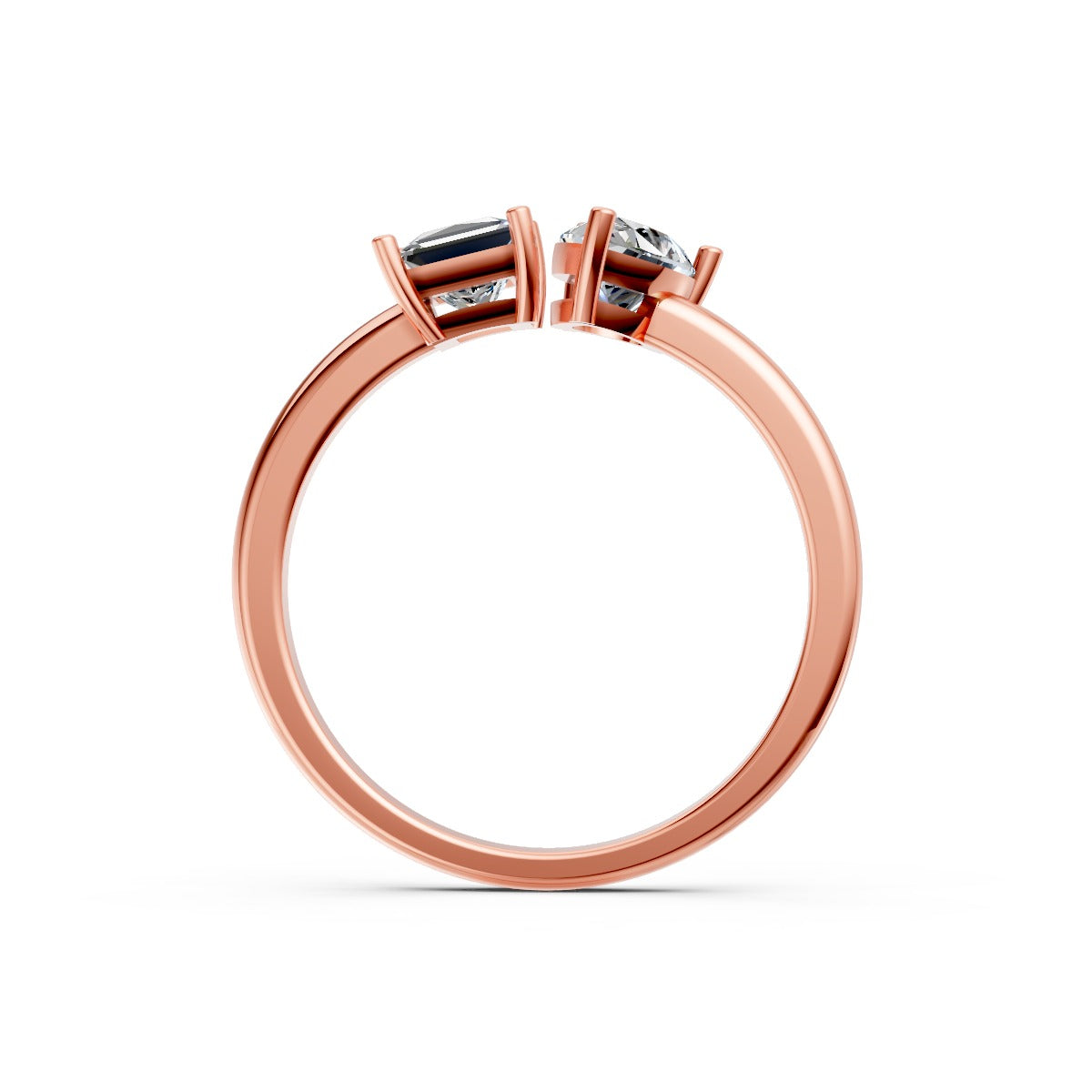 Rose Gold Bypass Diamond Ring