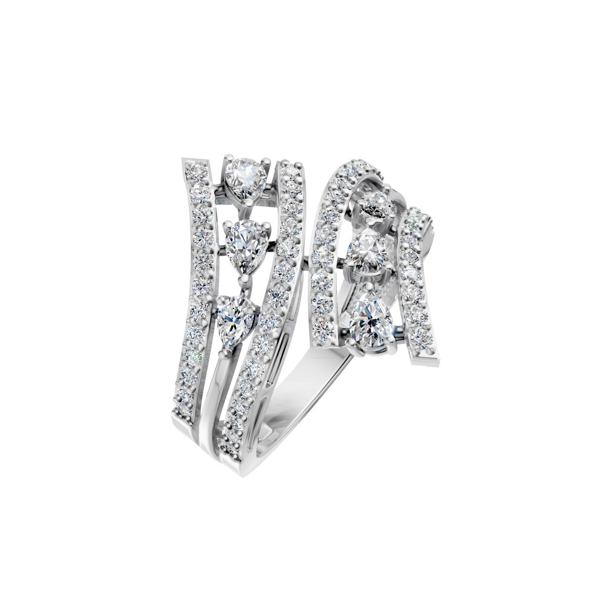 Wrap-Around Multi-Band Diamond Ring