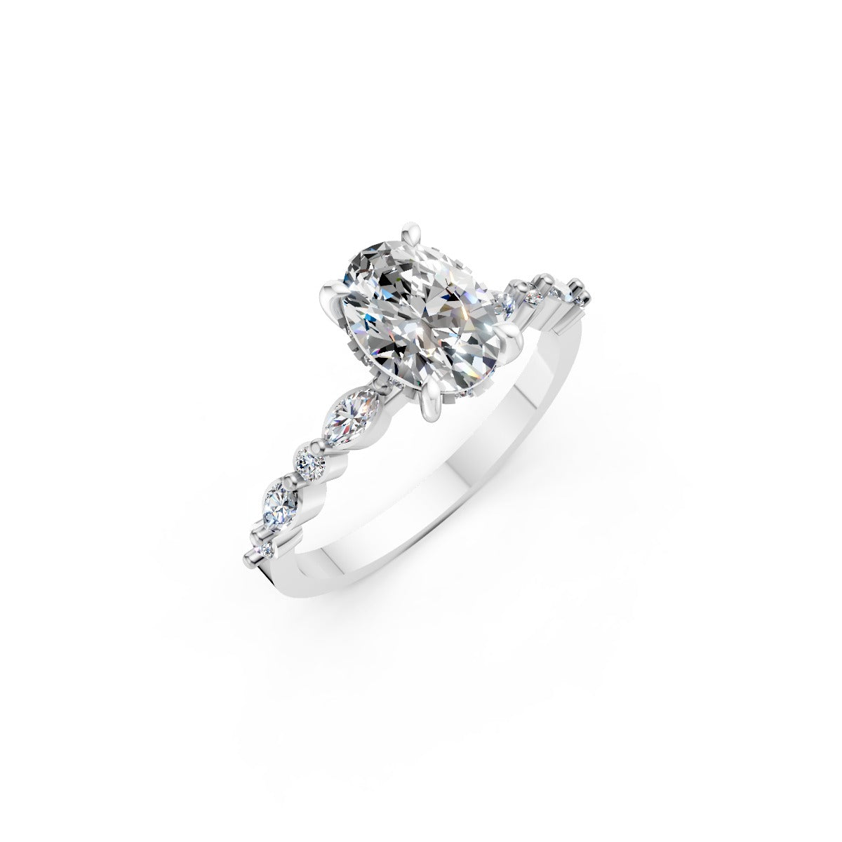 Oval-Cut Solitaire Diamond Ring