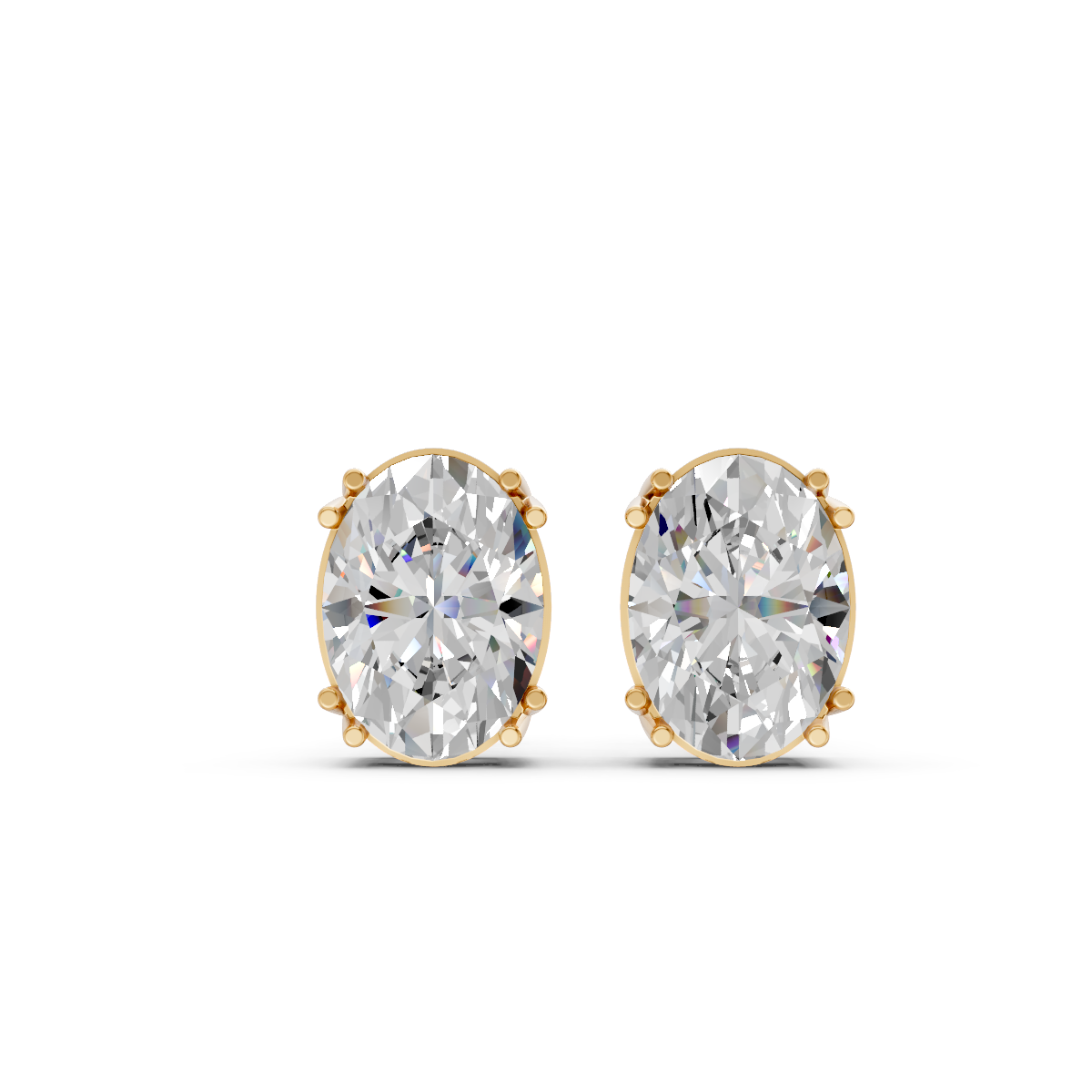 Oval Shape Solitaire Earring