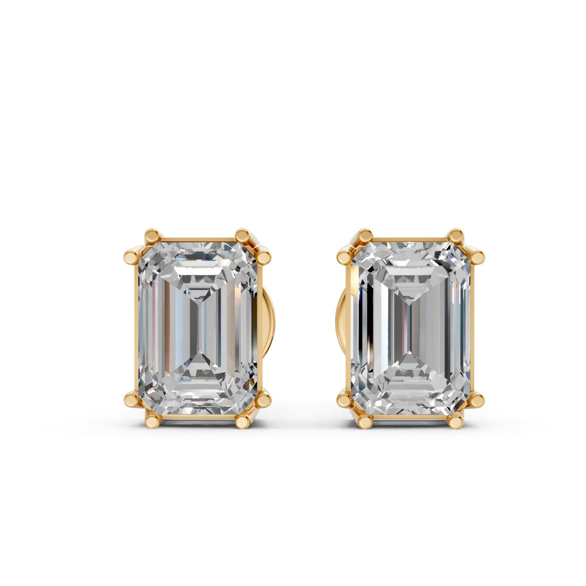 Emerald-Cut Solitaire Stud