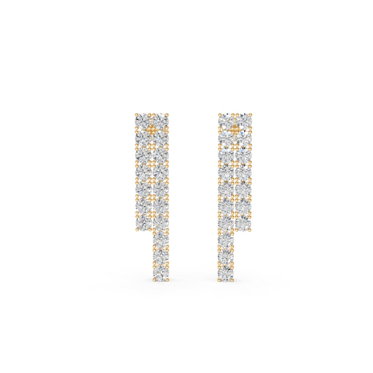 Diamond Cascade Rows Earring