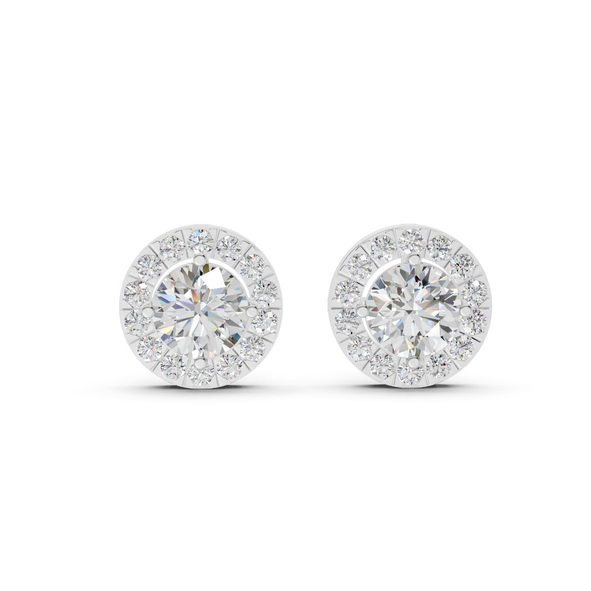 Detachable Halo Solitaire Earring